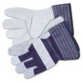 Mcr Safety Split Leather Palm Gloves- Gray 12010L